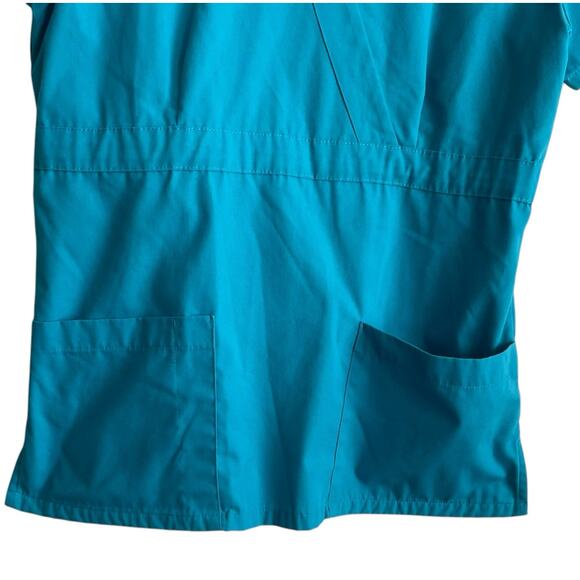 Butter Soft Women Scrub Top S Teal Medical Uniform Nurse‎ Workwear Dental Casual - Picture 6 of 10